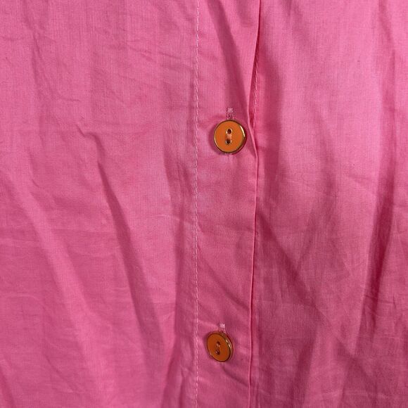 KARLIE RUFFLE Colorblock 1/2 Sleeve Top Pink Orange Blouse Women's Size Large - Picture 4 of 9
